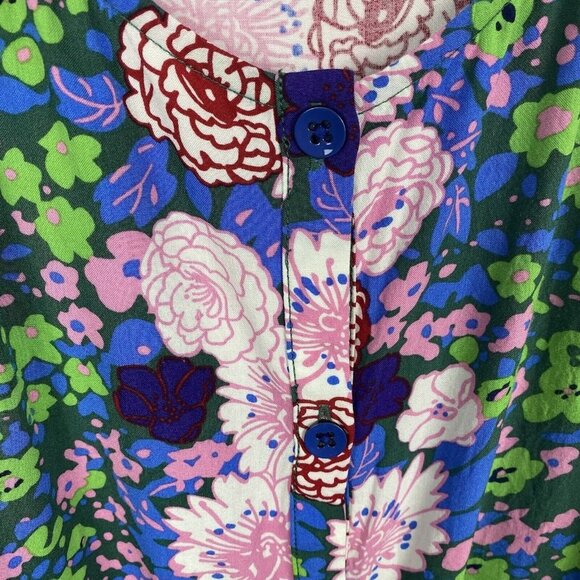 Cabi Isla Floral Print Button-Up Trellis Tank Top Green Spaghetti Strap Size XS - Picture 3 of 5